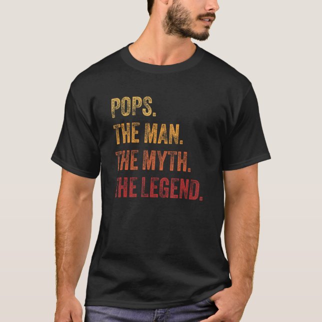 Camiseta Mens Pops The Man The Myth The Legend Retro Father (Anverso)