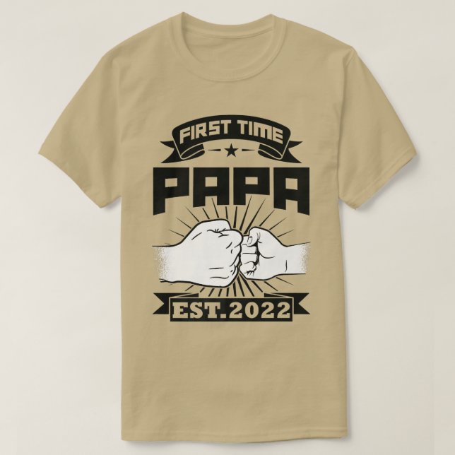 Camiseta Mens Primera vez que Papa est  (Diseño del anverso)