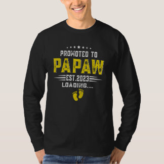 Camiseta Mens Promoted to Papaw Loading 2023 for new Dad