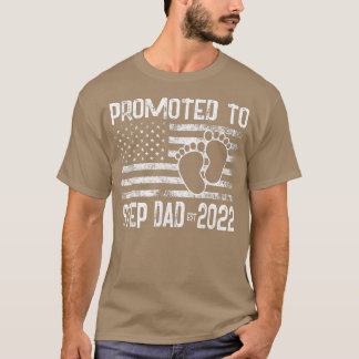 Camiseta Mens Promoted to Step Dad Est 2022 Vintage First T
