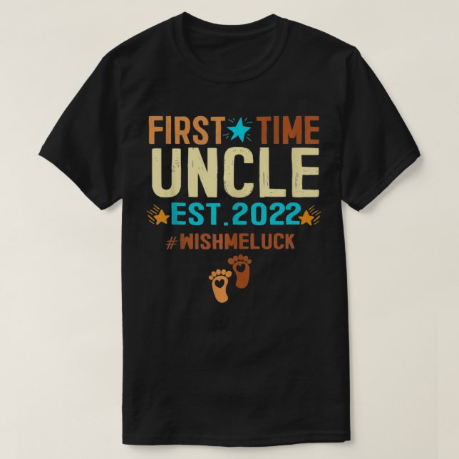 Camiseta Mens Promoted To Uncle 2022 First Time Uncle Est 2 (Diseño del anverso)