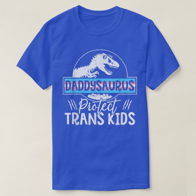 Camiseta Mens Protect Trans Kids Daddy Saurus Transgender D (Diseño del anverso)