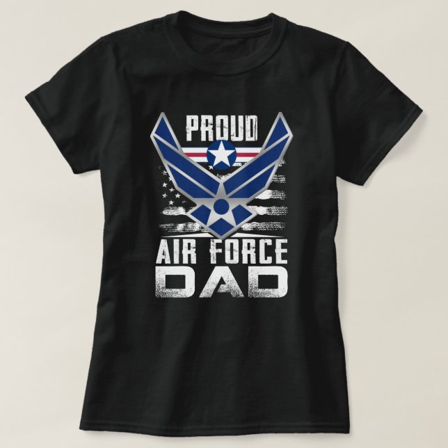 Camiseta Mens Proud Air Force Dad Military Veteran  (Diseño del anverso)