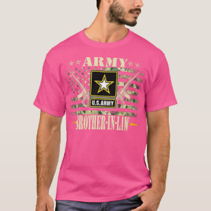 Camiseta Mens Proud Army BrotherInLaw United States USA Fla