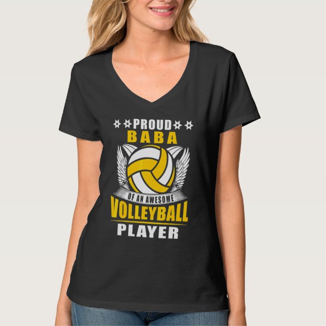 Camiseta Mens Proud Baba Of An Awesome Volleyball Player Vo (Anverso)