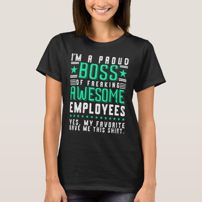 Camiseta Mens Proud Boss of Awesome Employees Appreciation  (Anverso)