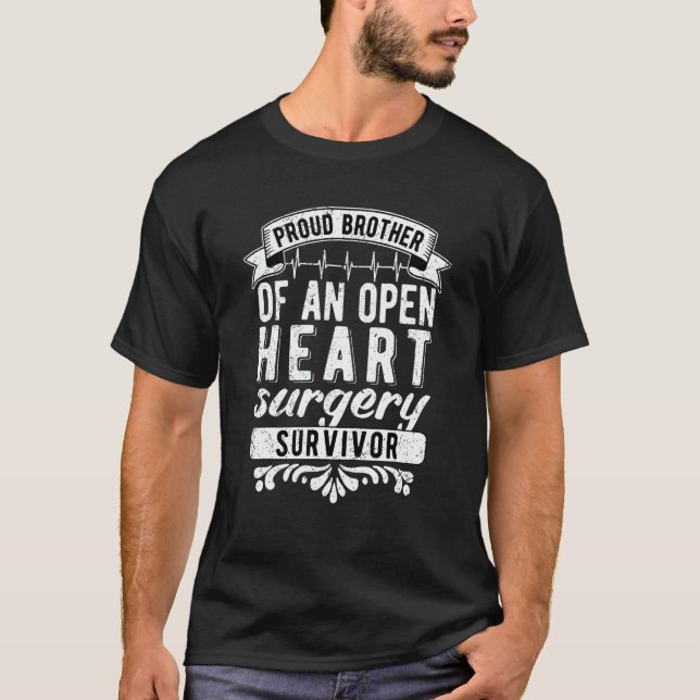 Camiseta Mens Proud Brother Of An Open Heart Surgery Surviv (Anverso)