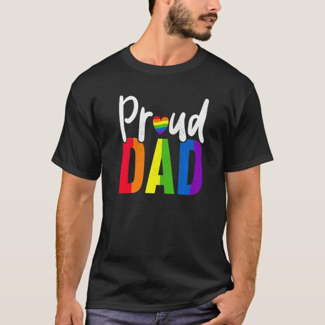 Camiseta Mens Proud Dad Gay Proud LGBT Pride Month  Pride (Anverso)