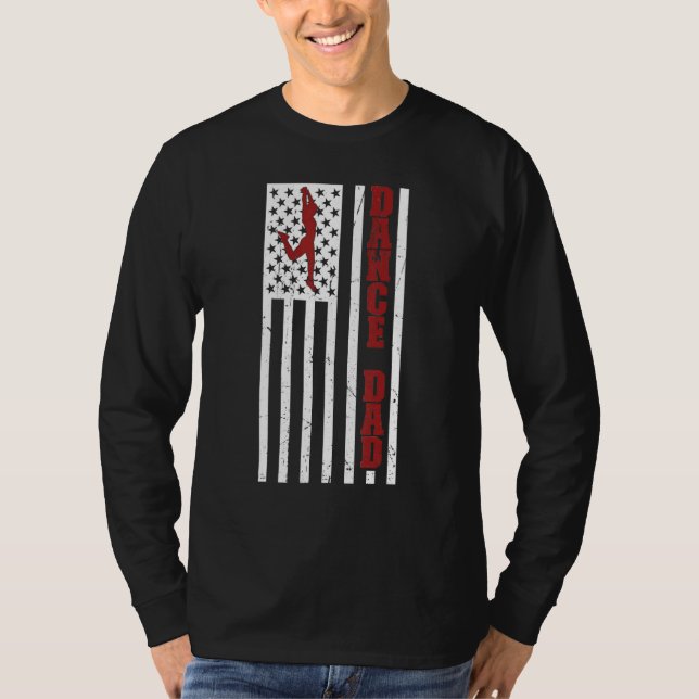 Camiseta Mens Proud Dance Dad US Flag Dancing Dad Of A Danc (Anverso)