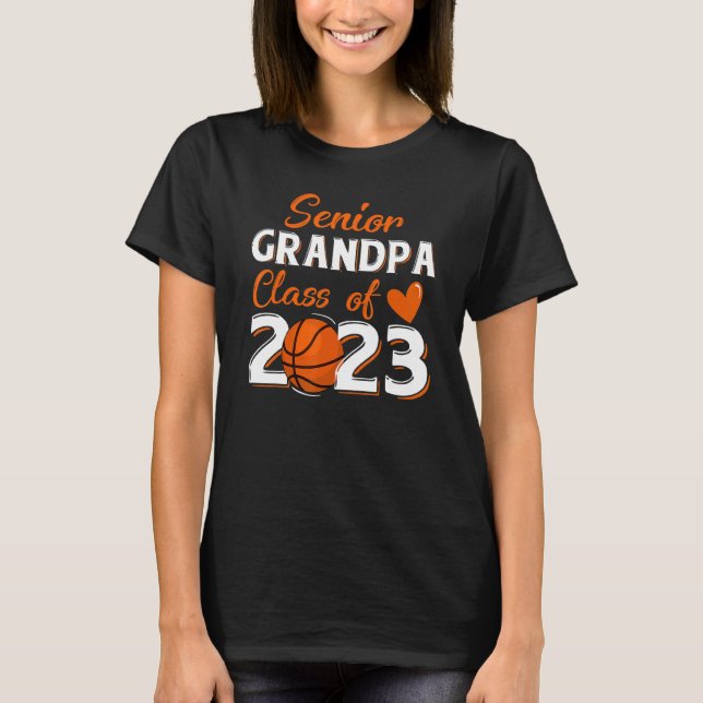 Camiseta Mens Proud Grandpa Of A 2023 Senior Basketball Gra (Anverso)