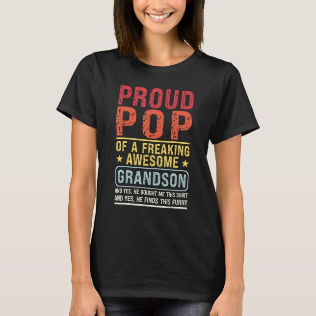 Camiseta Mens Proud Pop Of A Grandson Pop & Grandson (Anverso)