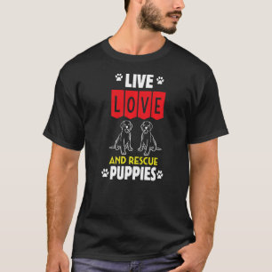 Camiseta Mens Puppy Adopción Amor Vivo Y Rescate Perros Ani