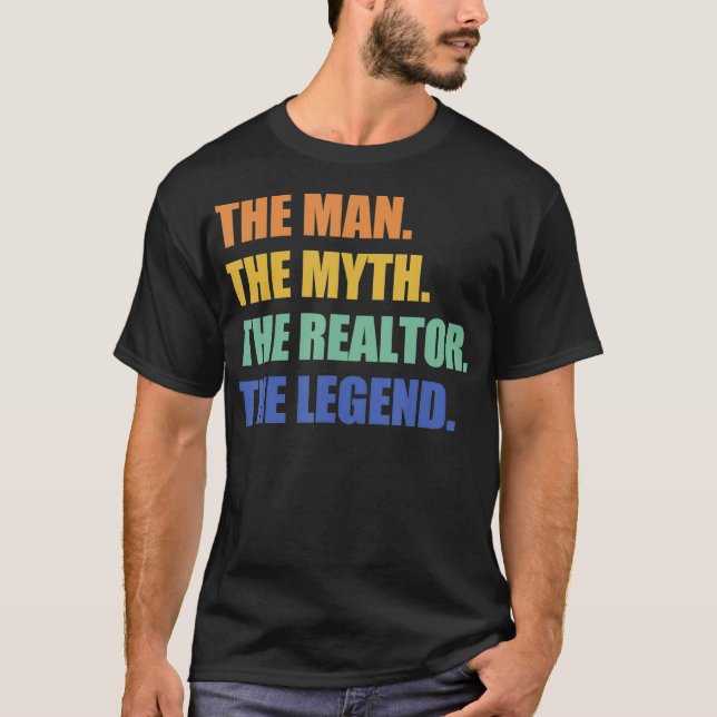 Camiseta Mens Real Estate Agent Realtor The Man Myth Legend (Anverso)