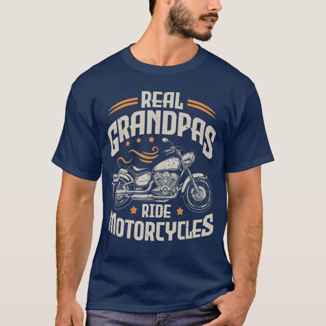 Camiseta Mens Real Grandpas Ride Motorcycles Funny Motorcyc (Anverso)