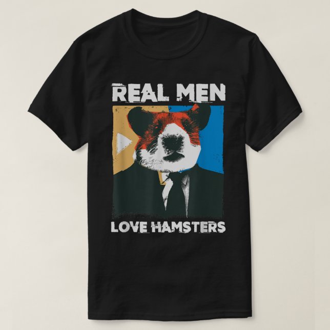 Camiseta Mens Real Man Love Hamsters Owner Hamster Lover Pe (Diseño del anverso)