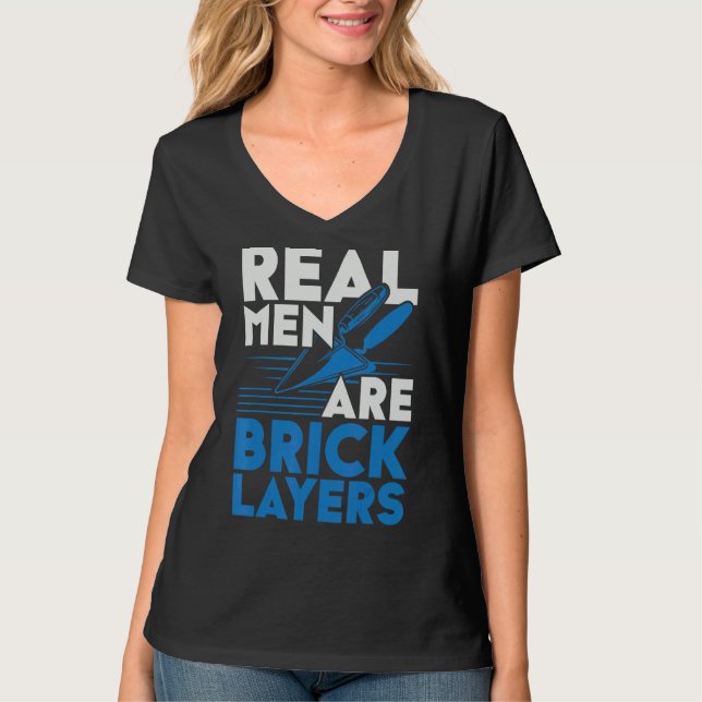 Camiseta Mens Real Men Are Bricklayers Bircklaying Bricks J (Anverso)