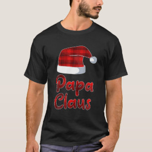 Camiseta Mens Red Plaid Papa Claus Buffalo Santa Hat Xmas F