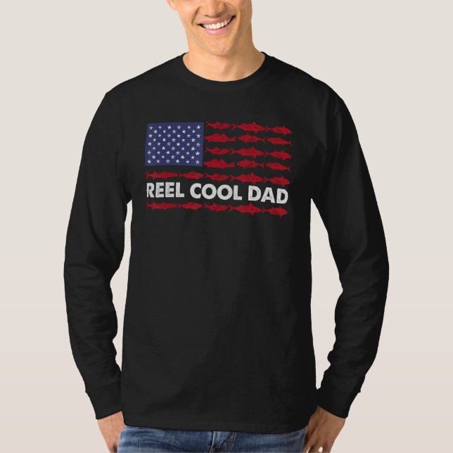 Camiseta Mens REEL COOL DAD Fishing Father s Day  4th of Ju (Anverso)