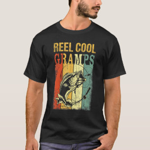 Camiseta Mens Reel Cool Gramps Pesca  Divertido Día del Pad