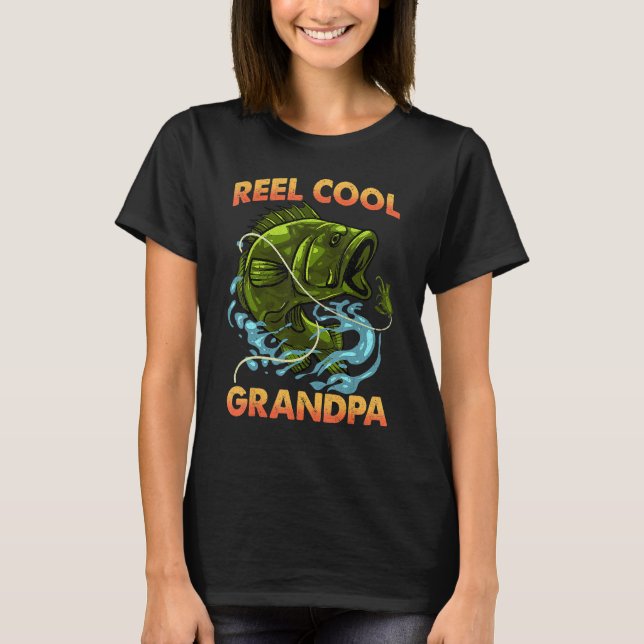 Camiseta Mens Reel Cool Grandpa Shirt Funny Valentine Fathe (Anverso)