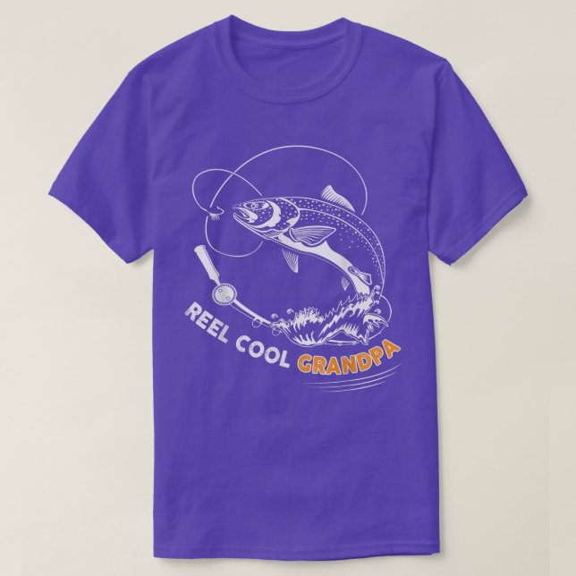 Camiseta Mens Reel Cool Grandpa t  Salmon fishing Father's  (Diseño del anverso)