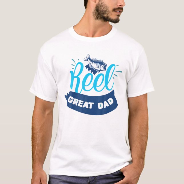 Camiseta Mens Reel Great Dad | Pescador de pescadores diver (Anverso)
