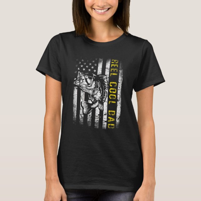 Camiseta Mens Reel Guay Dad American Flag Funny (Anverso)