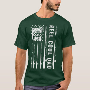 Camiseta Mens Reel Guay Dad Bandera USA Tee Fishman Daddy F