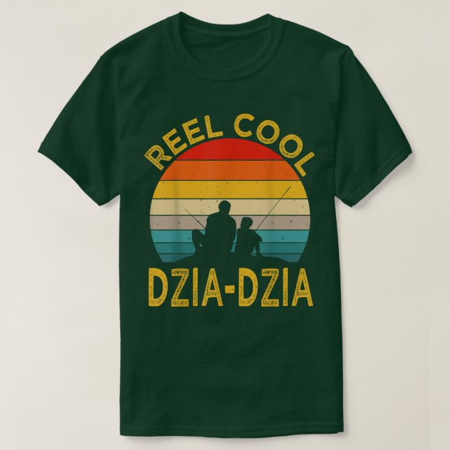 Camiseta Mens Reel Guay Dzia Dzia Pescando papi viejo (Diseño del anverso)