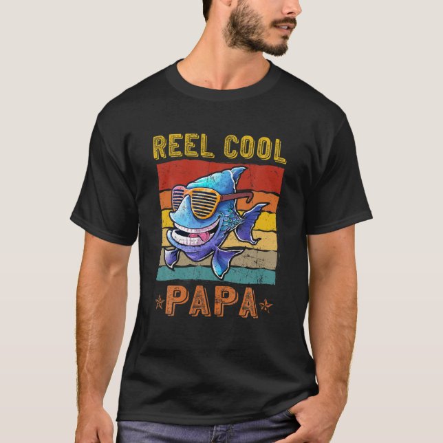 Camiseta Mens Reel Guay Papa Fisherman Funny Papa Padre Da (Anverso)