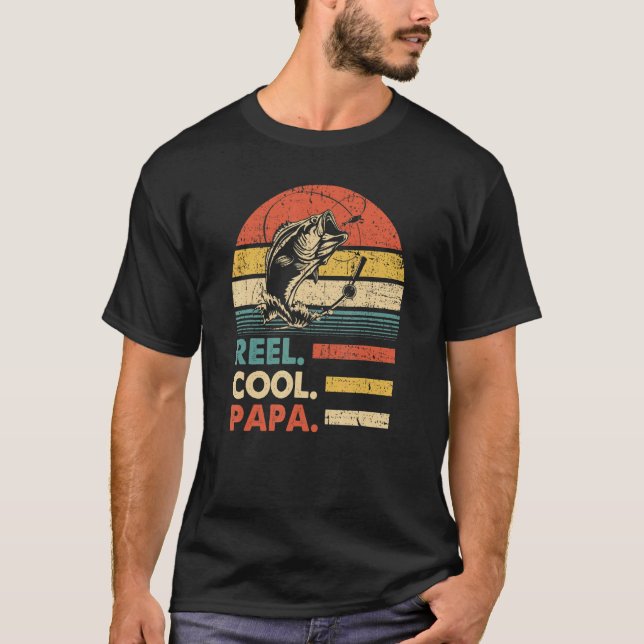 Camiseta Mens Reel Guay Papa Pescando carne divertida (Anverso)