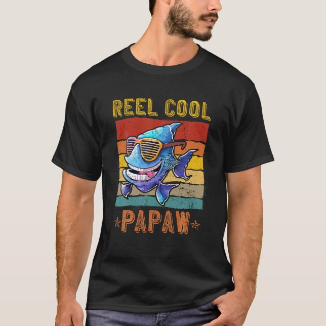 Camiseta Mens Reel Guay Papaw Fisher Funny Papaw Padre (Anverso)