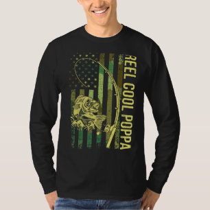Camiseta Mens Reel Guay Poppa Bandera Estadounidense Reel