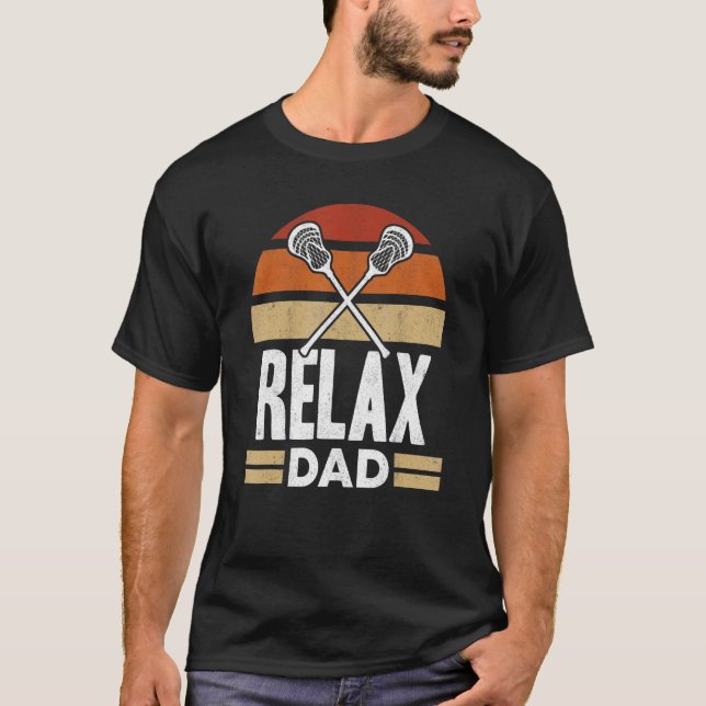Camiseta Mens Relax Dad Lax Player Padre Lacrosse Stick La (Anverso)