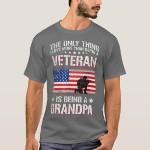 Camiseta Mens Retired Military Veteran Grandfather Proud Gr