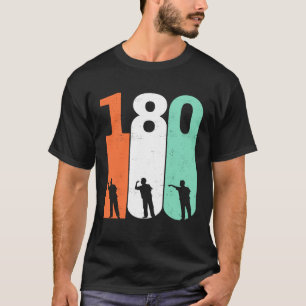Camiseta Mens Retro 180 Darts Triple 20 Dardos de época