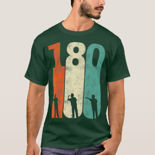 Camiseta Mens Retro 180 Darts Triple 20 dardos de época