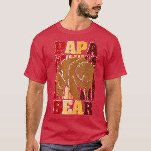 Camiseta Mens Retro Bear Family Dad Animal Daddy Fathers Da