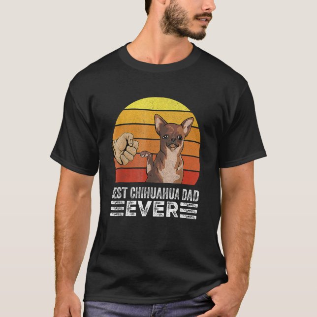 Camiseta Mens Retro Best Chihuahua Dad Ever  Fathers Day Ch (Anverso)