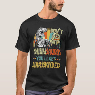 Camiseta Mens Retro Cousinsaurus Dinosaur Rex Vintage Fathe