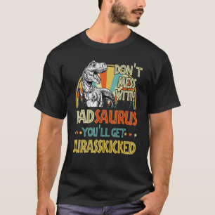 Camiseta Mens Retro Dadsaurus Dinosaur Rex Vintage Padre