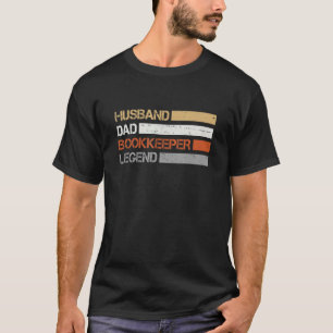 Camiseta Mens Retro Husband Dad Bookkeeper Exam Bookkeepina