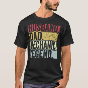 Camiseta Mens Retro Husband Dad Leyenda Mecánica Para Fathe
