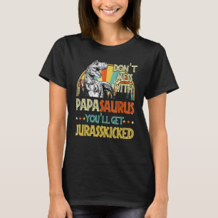 Camiseta Mens Retro Papasaurus Dinosaur Rex Vintage Father