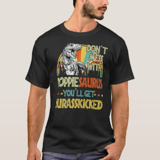 Camiseta Mens Retro Poppiesauro Dinosaur Rex Vintage Fathe