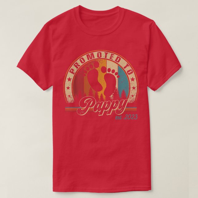 Camiseta Mens Retro Promoted to Pappy Est 2023 First Time F (Diseño del anverso)