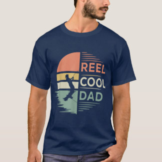 Camiseta Mens Retro Reel Cool Dad Fishing Fisherman Fisher 