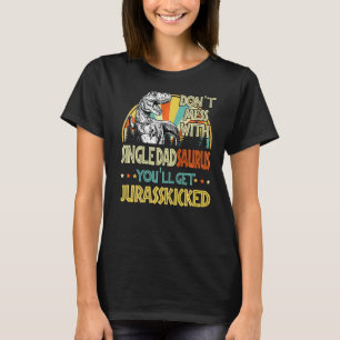 Camiseta Mens Retro Single Dadsaurus Dinosaur Rex Vintage F