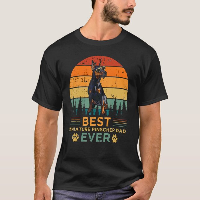 Camiseta Mens Retro Style Mejor Pinscher Dad de la historia (Anverso)