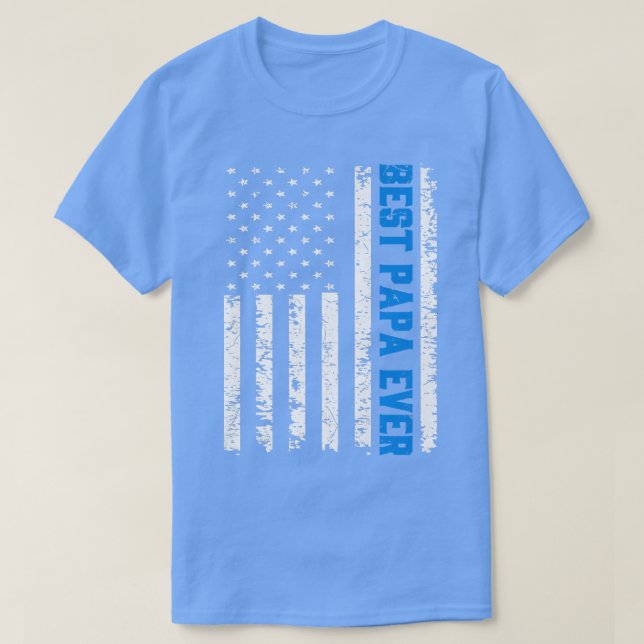 Camiseta Mens Retro US Best Papa Ever 4th Of July Father's  (Diseño del anverso)